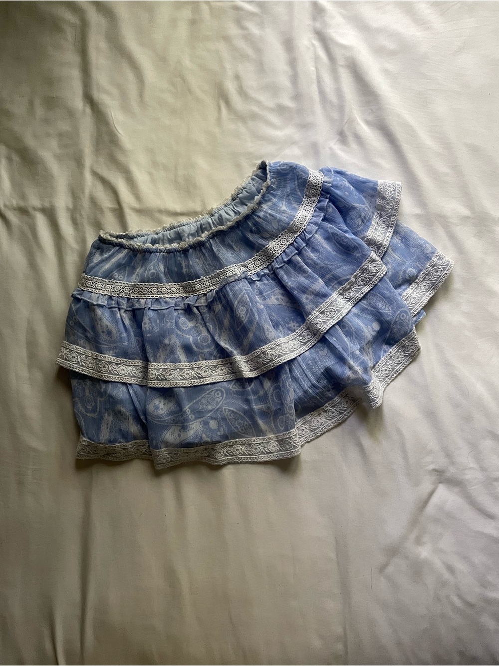 Urban Outfitters Blue Ruffle Mini Skirt